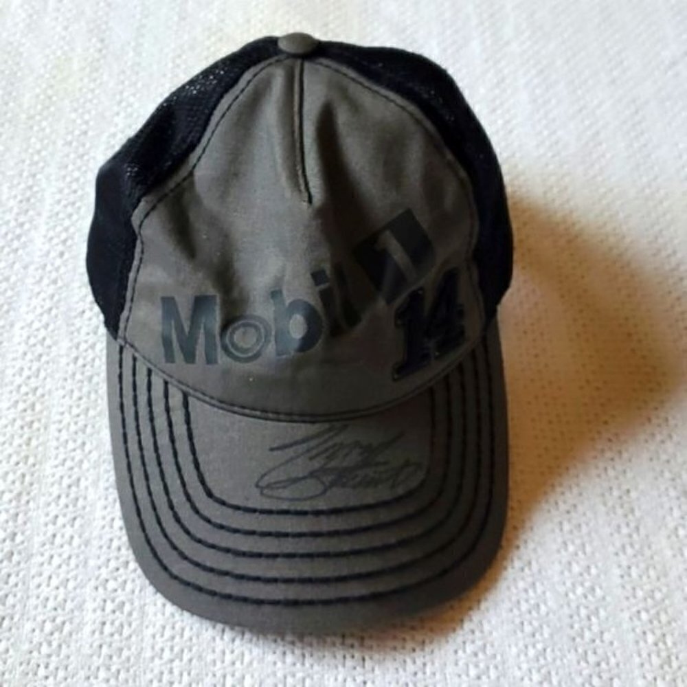 Chase Nascar Mobil 1 Embroidered Graphic Signed Tony Stewart Black BaseBall‎ Cap